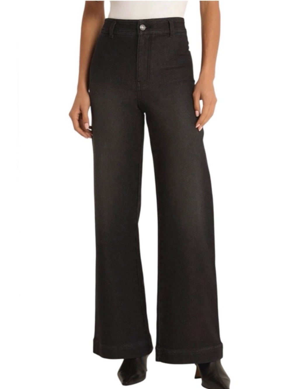 NWT Z SUPPLY Rilynn Wide Leg Trouser Jean | Size 25 | Color Black Sand